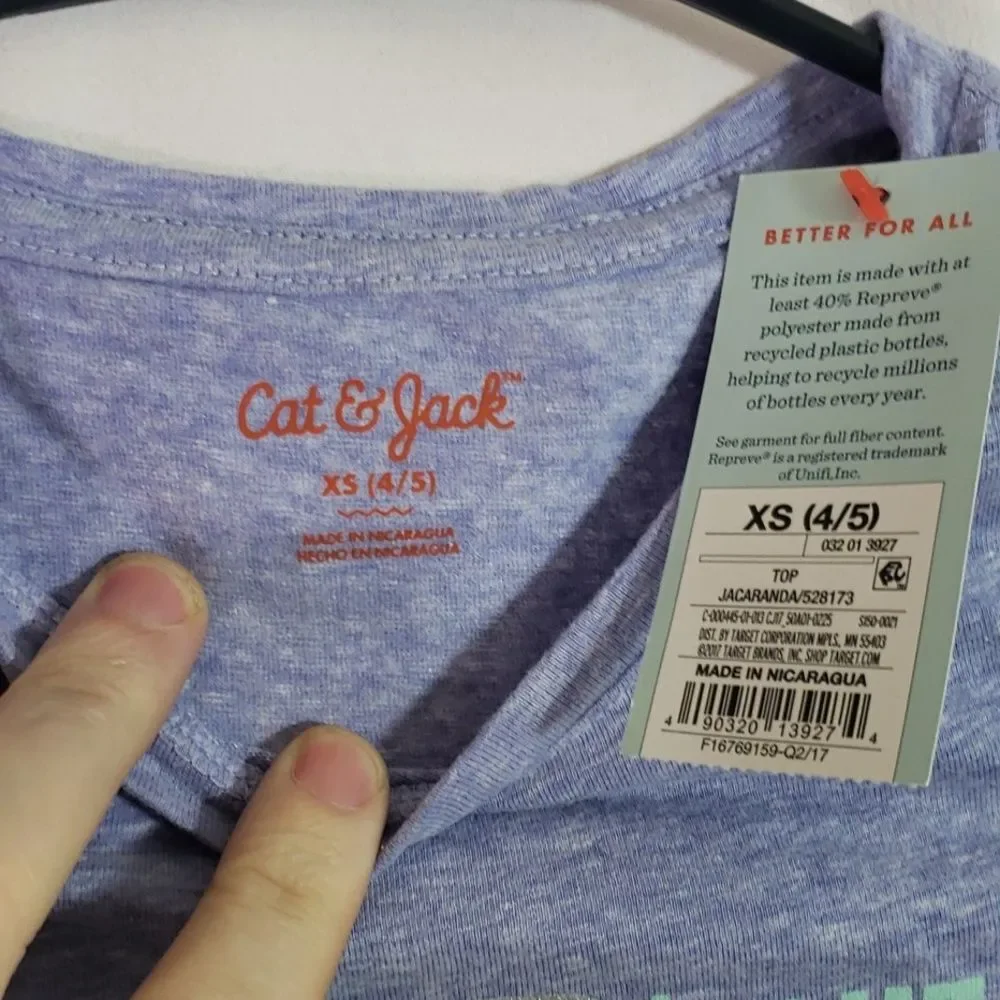 Cat and Jack Girls Emoji Shirt XS 4/5 (AE) - Picture 2 of 6